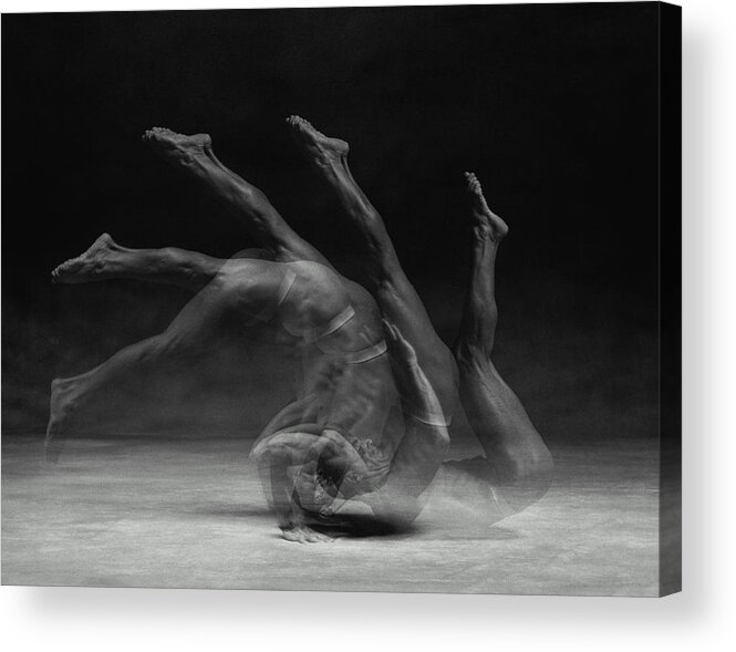 One Man Only Acrylic Print featuring the photograph Male Gymnast Performing Floor Movement by Ray Massey