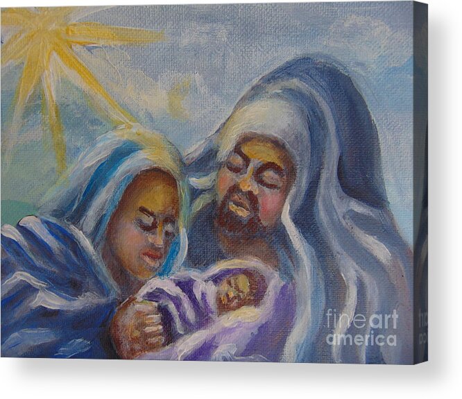 Nativity Acrylic Print featuring the painting Nativity by Saundra Johnson