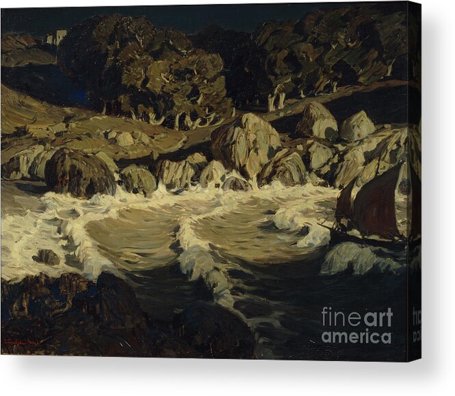 Oil Painting Acrylic Print featuring the drawing Night At Sea, 1903. Artist Bogayevsky by Heritage Images
