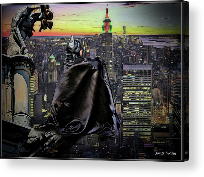 Bat Acrylic Print featuring the photograph Night Of The Bat Man by Jon Volden