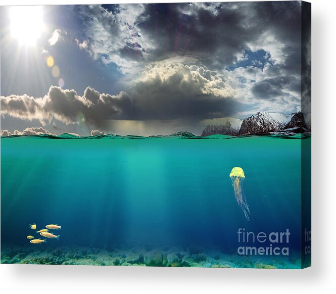 Acidification Acrylic Print featuring the photograph Ocean-atmosphere Interaction by Karsten Schneider/science Photo Library