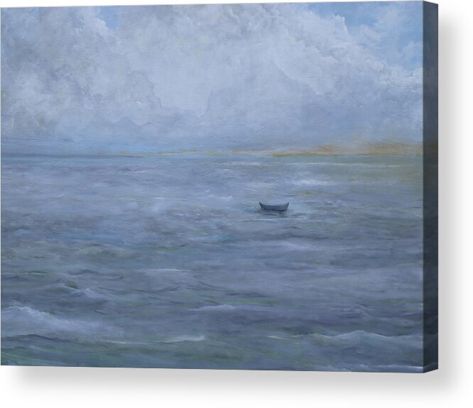  Acrylic Print featuring the painting Silver Ocean by Alicia Maury