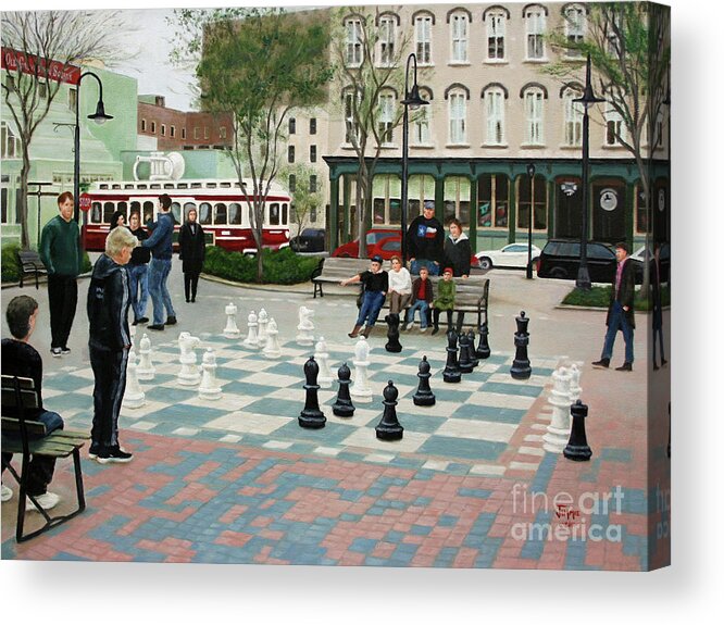 Galveston Acrylic Print featuring the painting Old Galveston Square by Jimmie Bartlett