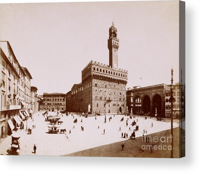 People Acrylic Print featuring the photograph Palazzo Vecchio In Florence by Bettmann