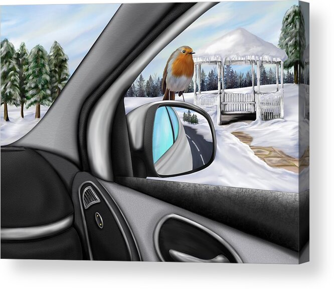 Sunday Drive Acrylic Print featuring the digital art Passenger on a Sunday Drive by Mark Taylor