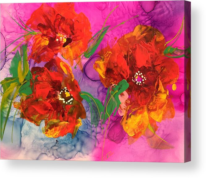 Abstract Acrylic Print featuring the painting Passionate Joy by Bonny Butler