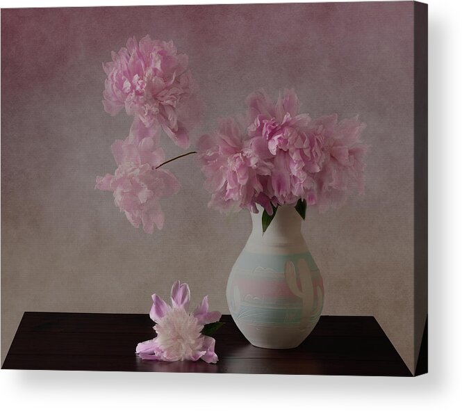 Peonies Acrylic Print featuring the photograph Peonies Still Life by Darlene Hewson