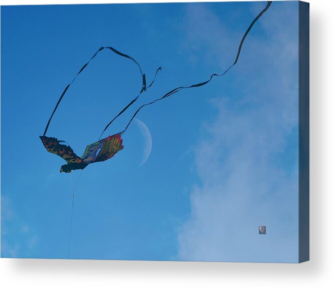 Kite Acrylic Print featuring the photograph Phoenix Moon by Richard Thomas