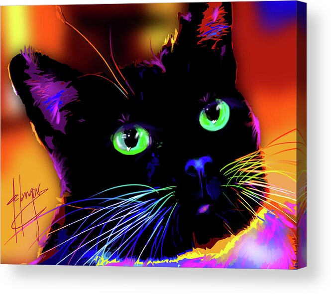 Jerry Acrylic Print featuring the painting pOpCat Jerry by DC Langer