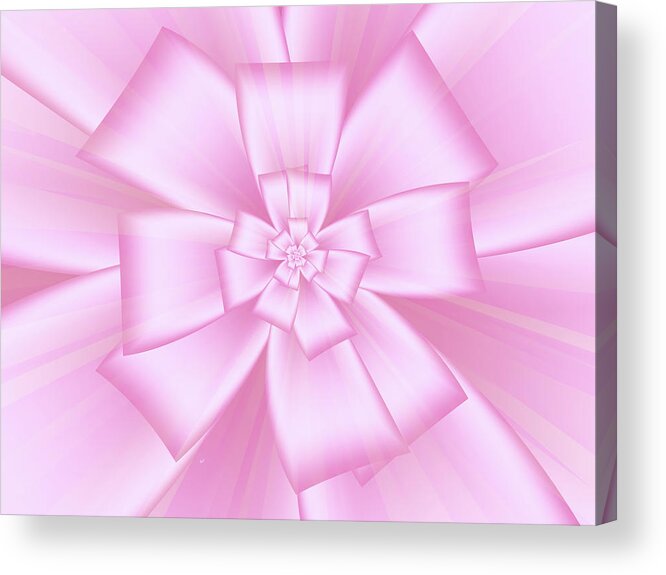 Fractal Acrylic Print featuring the digital art Pretty Pink Bow IIi by Fractalicious