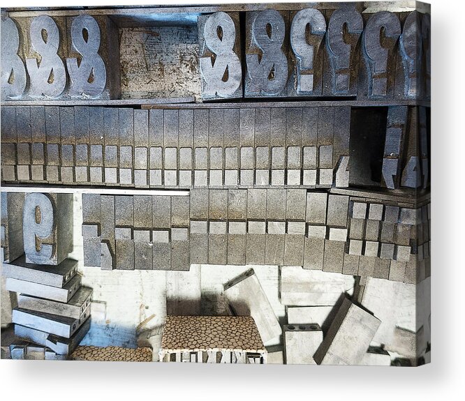 Letter Press Acrylic Print featuring the photograph Printers Tray 2 by Jessica Levant