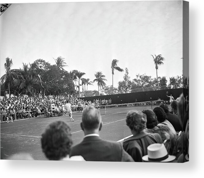 Tennis Acrylic Print featuring the photograph Riggs Vs. Kramer At Coral Beach Tennis by Bert Morgan