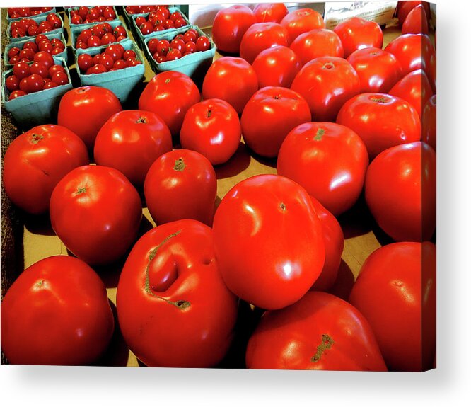 Red Tomatoes Acrylic Print featuring the photograph Ripe Red Jersey Tomatoes by Linda Stern