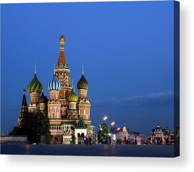 Statue Acrylic Print featuring the photograph Russia, Moscow, Red Square, Saint by Frans Lemmens