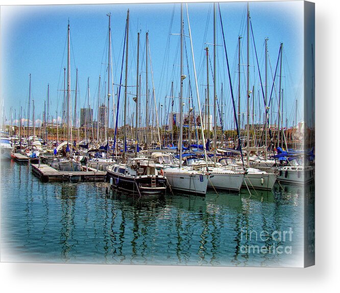 Spain Acrylic Print featuring the photograph Sailboats Galore by Sue Melvin