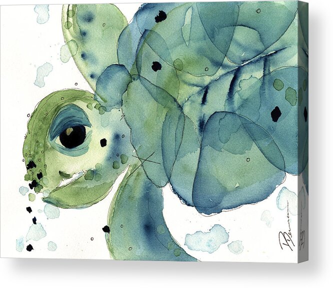 Sea Turtle Acrylic Print featuring the painting Sea Turtle by Dawn Derman