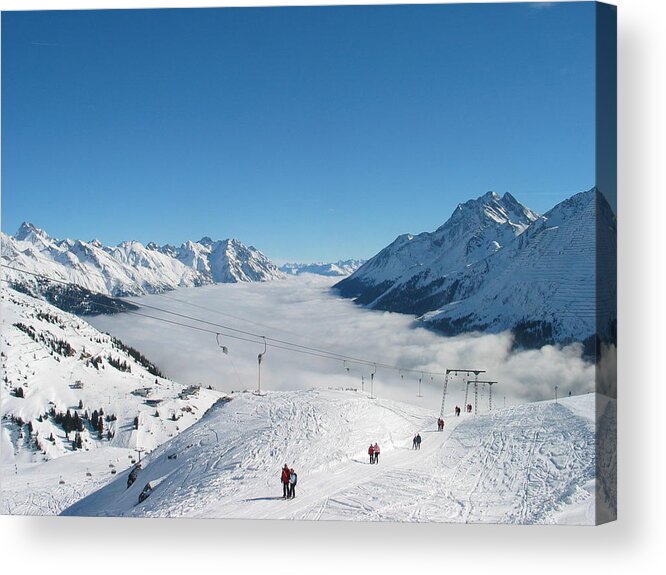 Tranquility Acrylic Print featuring the photograph Skiing And Ski Lift In The Austrian by Thomas Janisch