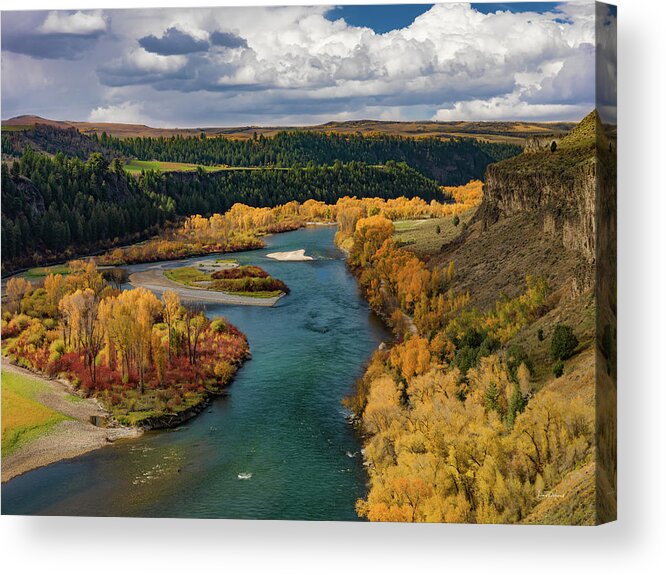 Nature Acrylic Print featuring the photograph Snake River Autumn Sun by Leland D Howard