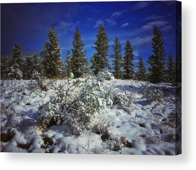 Snow Acrylic Print featuring the photograph Snowy Ridgeline by Dan Miller