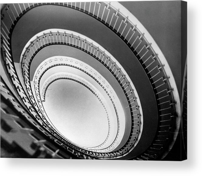1950-1959 Acrylic Print featuring the photograph Spiral Staircase 1956 by Keystone-france