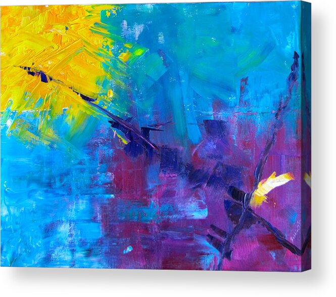 Violet Acrylic Print featuring the painting Spit Fire by Barbara O'Toole