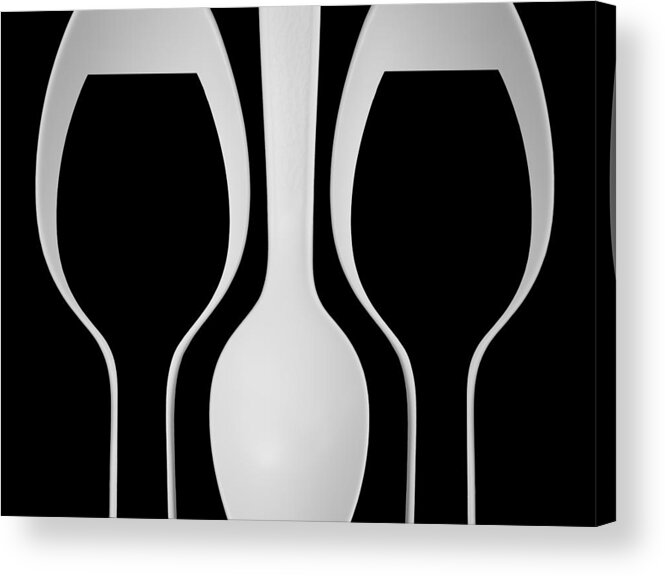 Abstract Acrylic Print featuring the photograph Spoons Abstract: Wine Glasses by Jacqueline Hammer