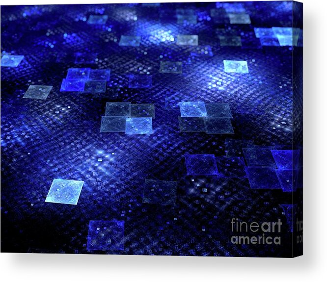 Digital Acrylic Print featuring the photograph Square Elements In Space by Sakkmesterke/science Photo Library