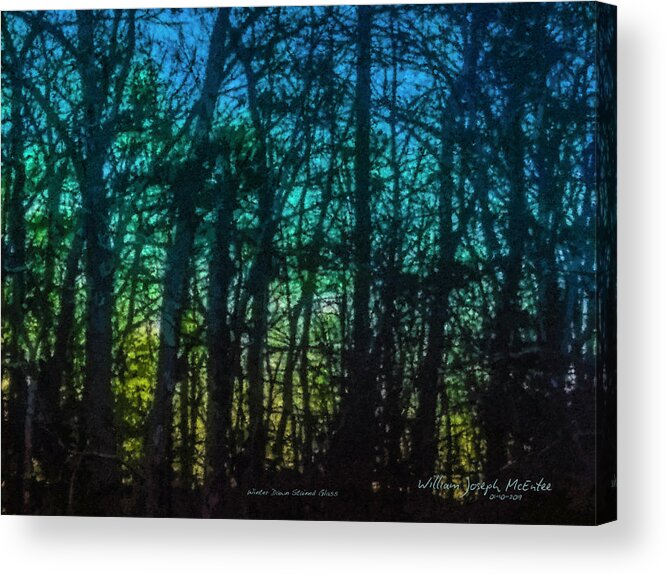 Dawn Acrylic Print featuring the painting Stained Glass Dawn by Bill McEntee