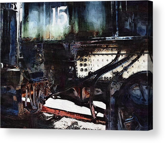 Steam Locomotive Acrylic Print featuring the mixed media Steam Locomotive by Christopher Reed