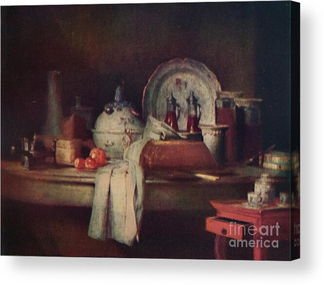 Oil Painting Acrylic Print featuring the drawing Still-life 18th Century by Print Collector