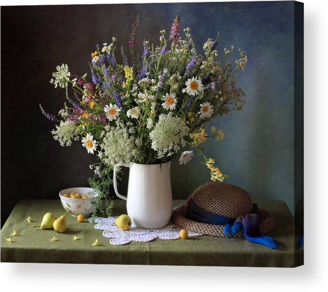 Still-life Acrylic Print featuring the photograph Still-life With Meadow Flowers by ??????? ????????