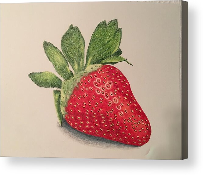 Fruit Acrylic Print featuring the drawing Strawberry by Colette Lee