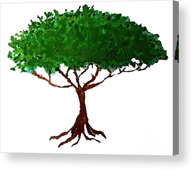 Summer Acrylic Print featuring the painting Summer Tree Watercolor with Transparent Background by Delynn Addams