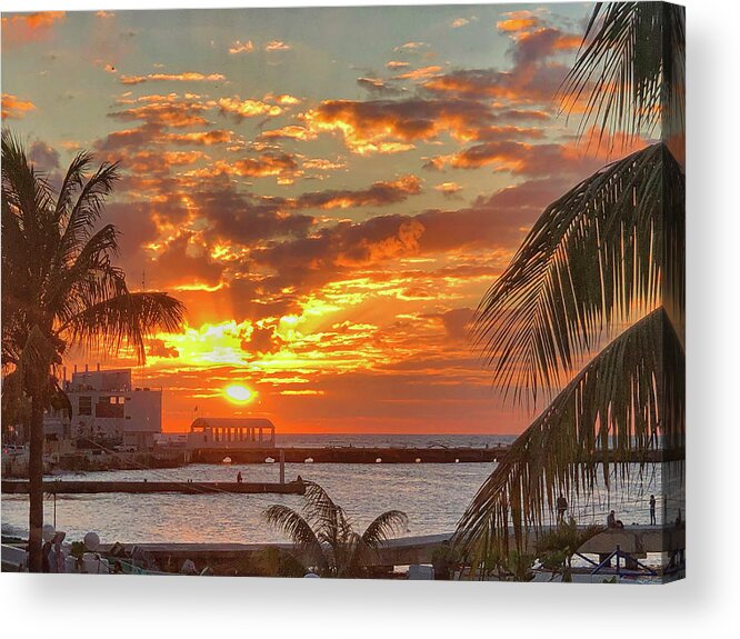 Nature Acrylic Print featuring the photograph Sun is Setting by Laura Hedien