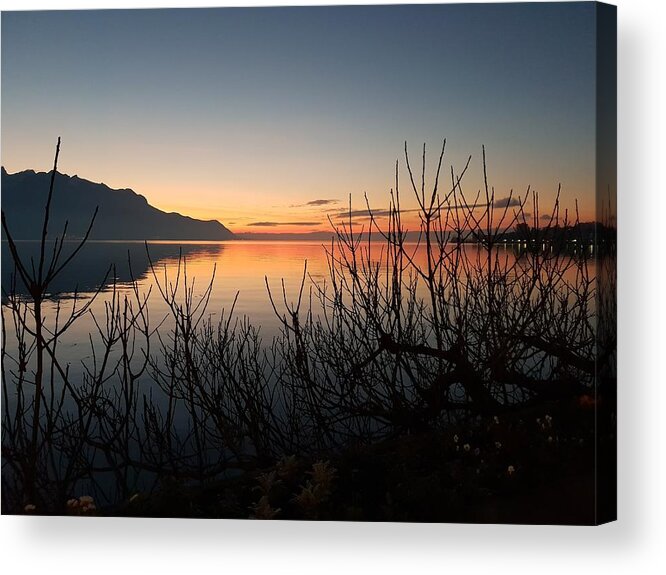 Sunset Acrylic Print featuring the photograph Sunset Afterglow by Andrea Whitaker