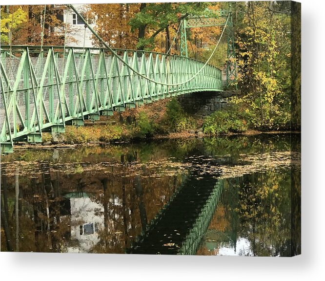 Bridge Acrylic Print featuring the photograph Swing Bridge Milford. NH by Caroline Stella