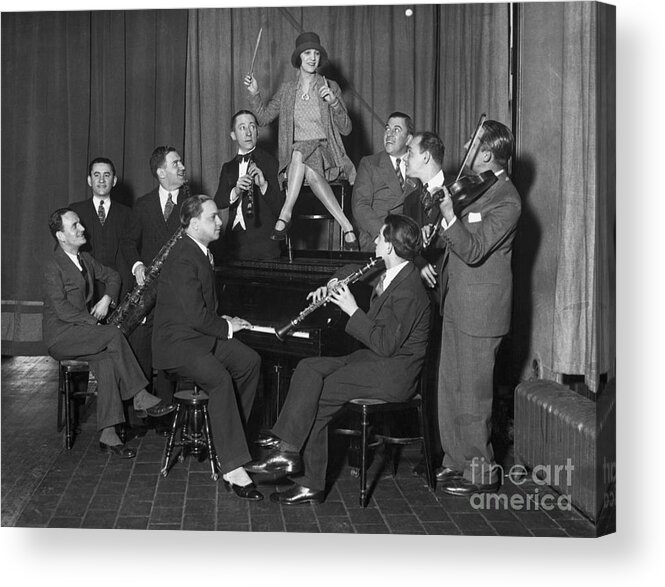 Clarinet Acrylic Print featuring the photograph Swing Session With Jazz Band by Bettmann