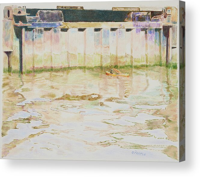 River Acrylic Print featuring the drawing The End of Grafton Docks by Edward Pearce