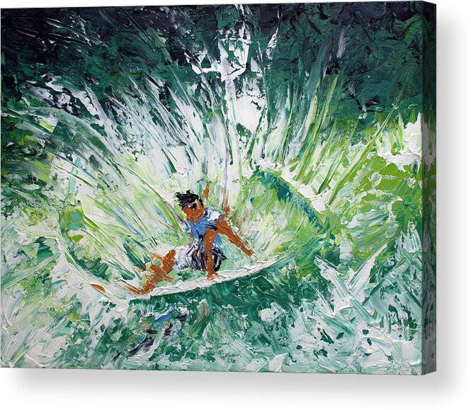 Surf Acrylic Print featuring the painting The FAN by William Love