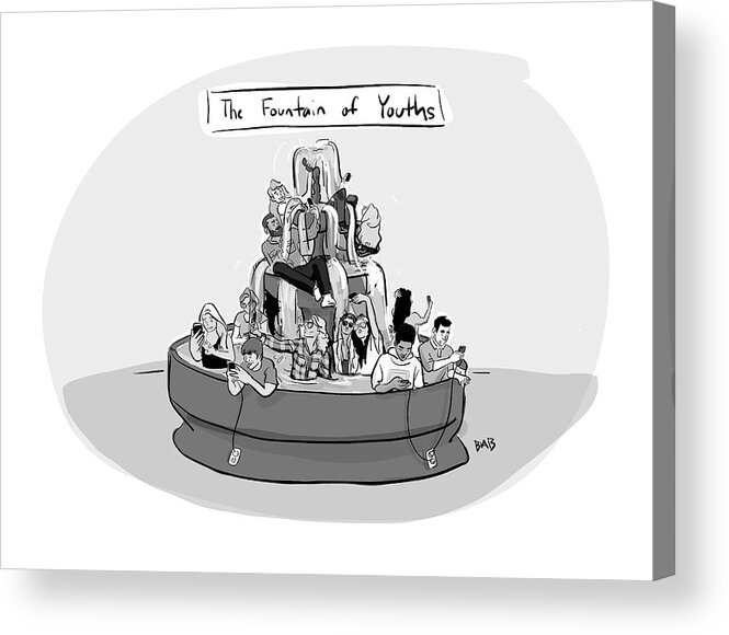 Captionless Acrylic Print featuring the drawing The Fountain of Youths by Brooke Bourgeois