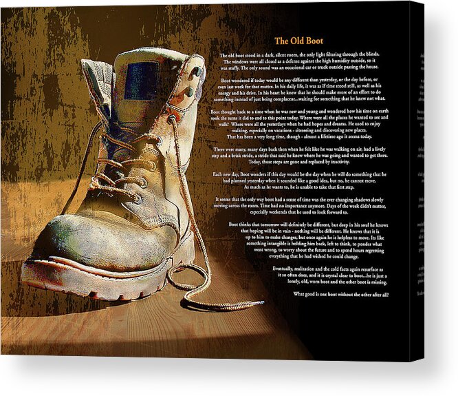 Boot Acrylic Print featuring the painting  The Old Boot by Paul Sachtleben