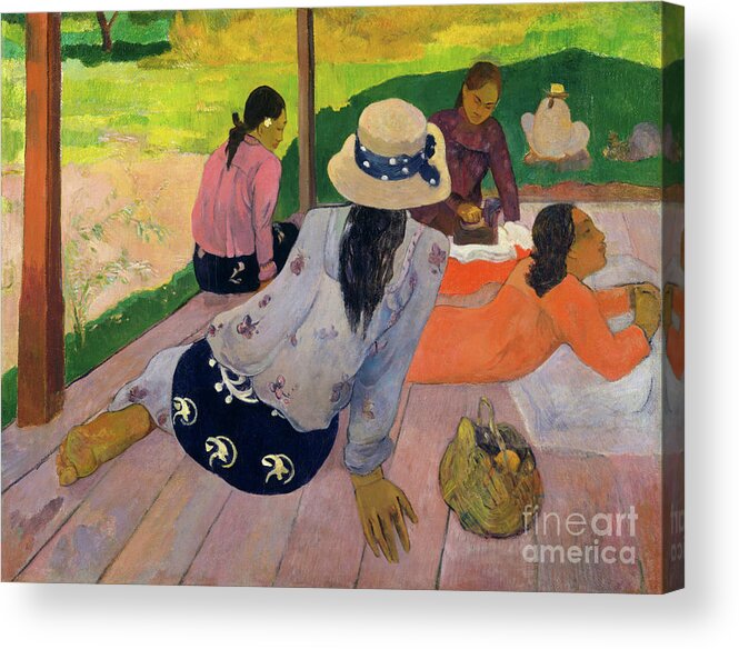 Paul Gauguin Acrylic Print featuring the drawing The Siesta by Heritage Images