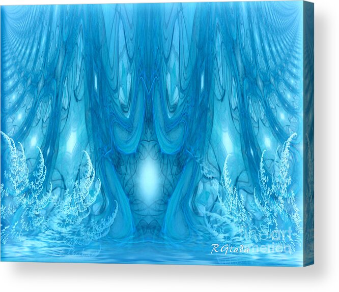 The Snow Queen's Castle Acrylic Print featuring the digital art The Snow Queen's Castle - fantasy art by Giada Rossi by Giada Rossi