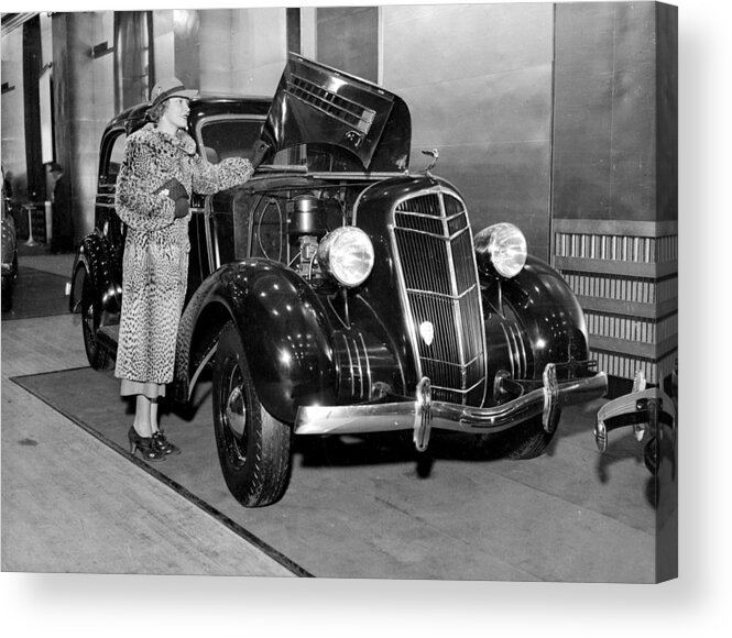 1930-1939 Acrylic Print featuring the photograph The Thirty Fifth Annual Auto Show At by New York Daily News Archive