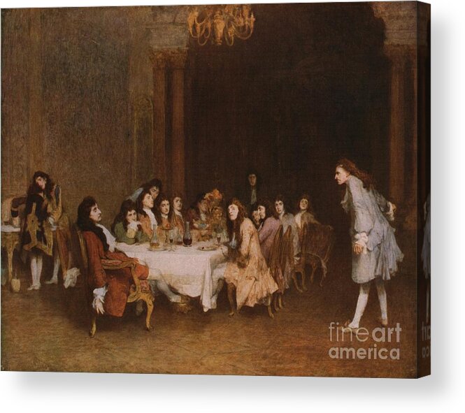 People Acrylic Print featuring the drawing The Voltaire Incident by Print Collector