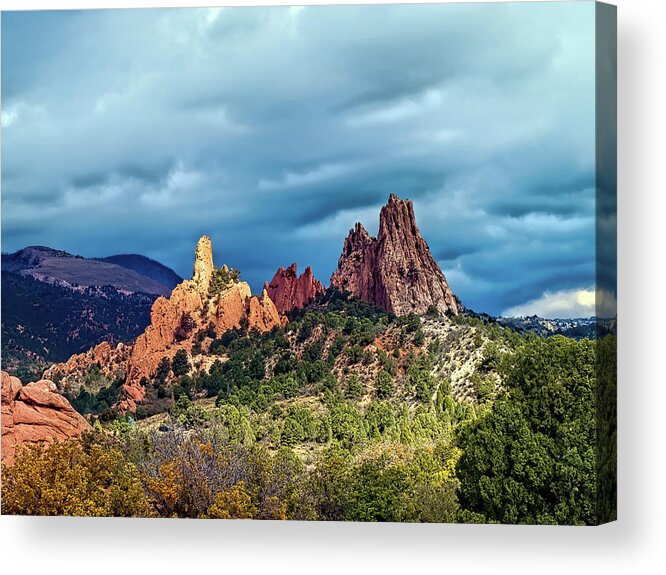 Garden Of The Gods Acrylic Print featuring the photograph The Way Between by Alana Thrower
