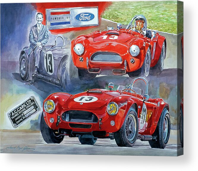 Ac Cobra Acrylic Print featuring the painting TOM PAYNE'S No 13 289 COBRA COMPETITION by David Lloyd Glover
