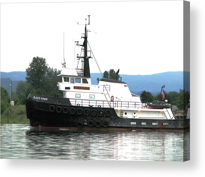 Tug Acrylic Print featuring the photograph Tug 1 on the Columbia River by Rich Collins