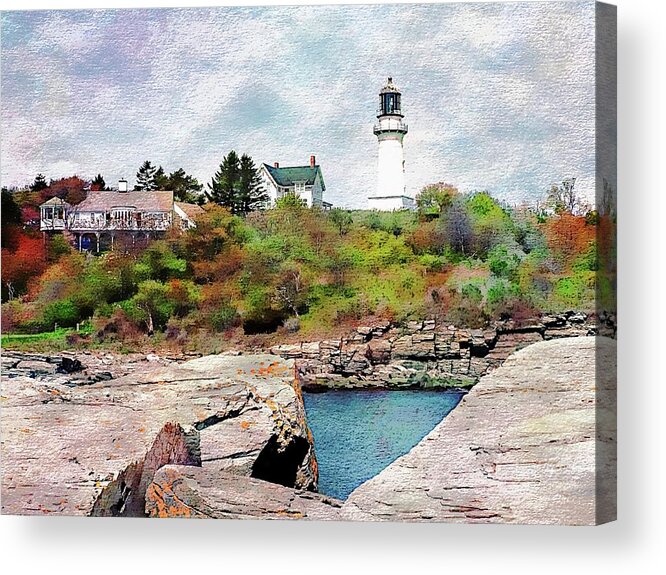 United States Acrylic Print featuring the digital art Two Lights State Park by Joseph Hendrix