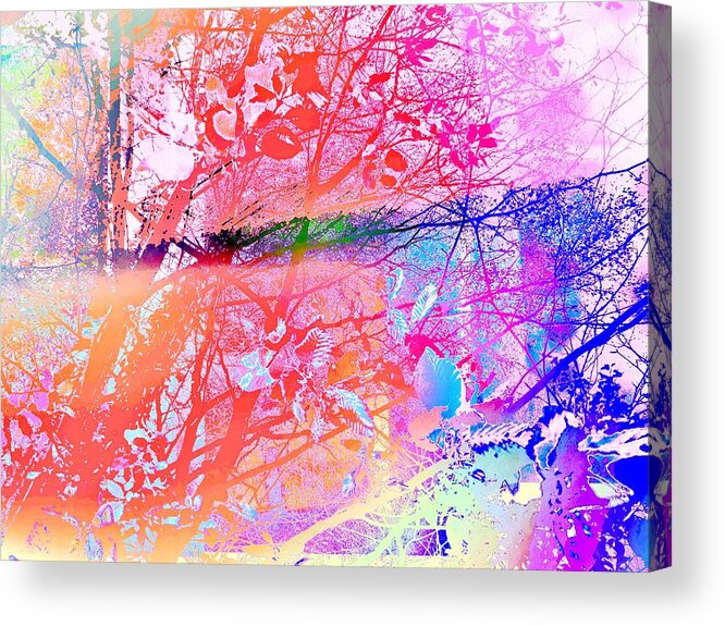 Abstract Acrylic Print featuring the photograph Under the trees colourful by Itsonlythemoon